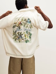 River Island Cream Floral Linen Blend Shirt - Image 3 of 4
