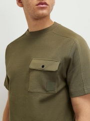 River Island Green Slim Fit Waffle Pocket T-Shirt - Image 3 of 5