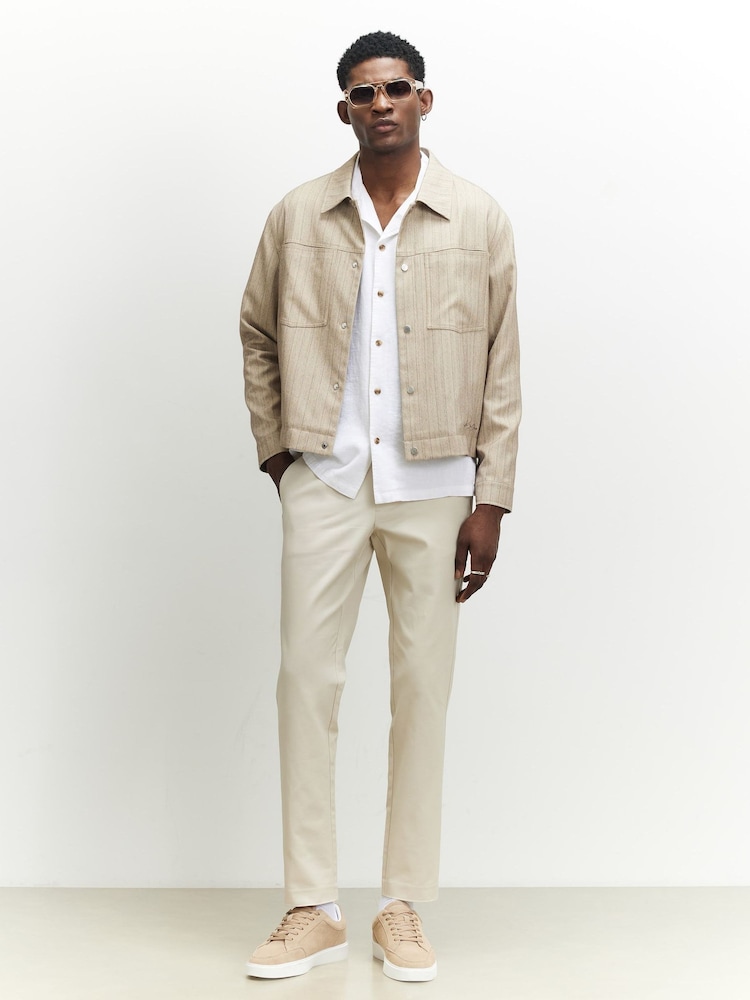 River Island Cream Slim Fit Chino Trousers - Image 4 of 4