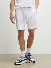 River Island White Slim Fit Interlock Jersey Shorts - Image 2 of 4