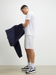River Island White Slim Fit Interlock Jersey Shorts - Image 3 of 4