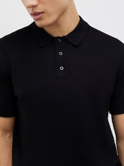 River Island Black Slim Fit Essential Polo Shirt - Image 4 of 4