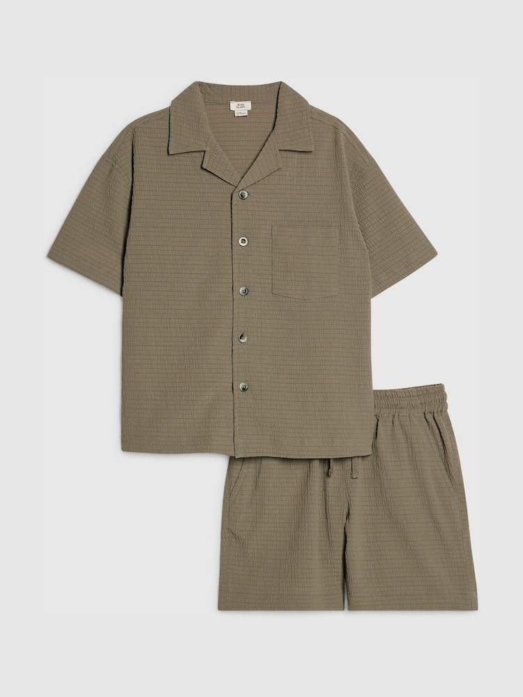 Conjunto de camisa y pantalón corto Revere texturizados de River Island - Imagen 1 de 5