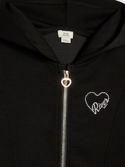 أسود - River Island Premium Clean Zip Through Hoodie - Image 3 of 4