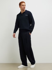 River Island Blue Waffle Knit Rugby Shirt - Image 2 of 4