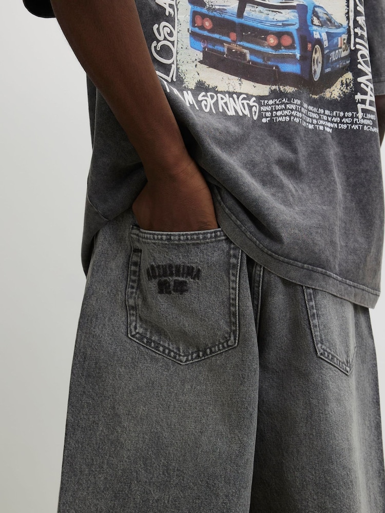 River Island Washed Denim Jorts Shorts - Image 4 of 4