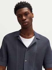 River Island Smal passform Glanset Strikket Skjorte - Bilde 1 av 4