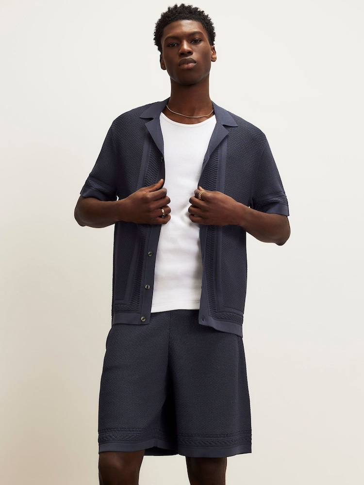 River Island Smal passform Glanset Strikket Skjorte - Bilde 2 av 4