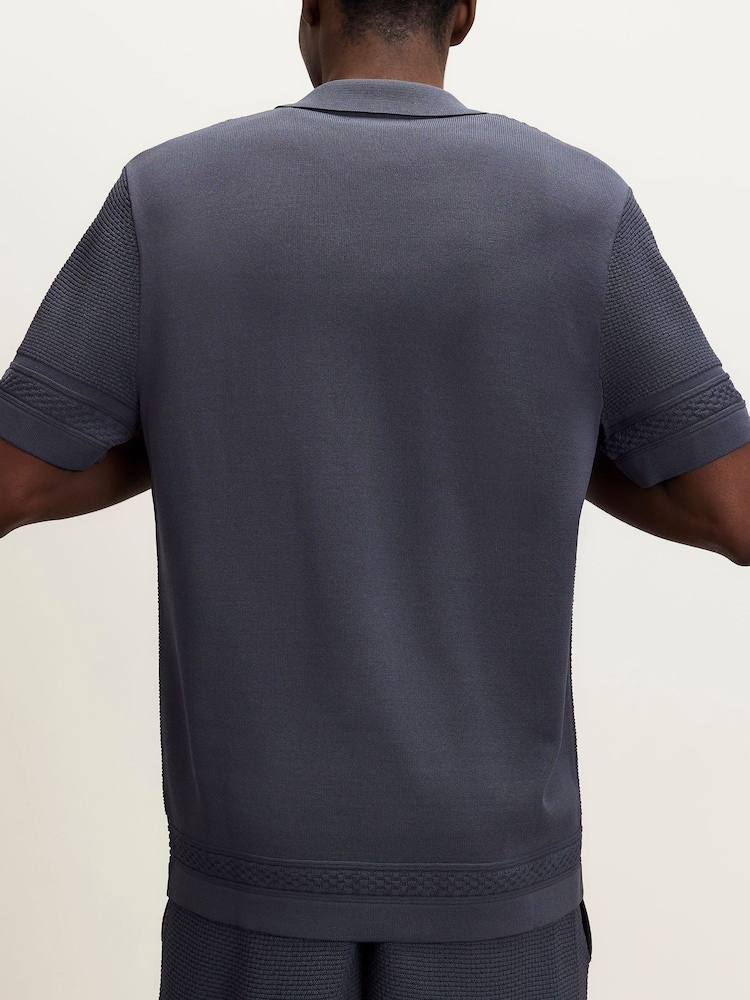 River Island Smal passform Glanset Strikket Skjorte - Bilde 4 av 4