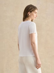 Hobbs White Pixie Print T-Shirt - Image 2 of 5