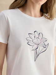 Hobbs White Pixie Print T-Shirt - Image 4 of 5
