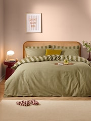 Furn Green The Ultimate Stripe Reversible Duvet Cover and Pillowcase Set - Image 1 of 4