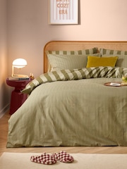 Furn Green The Ultimate Stripe Reversible Duvet Cover and Pillowcase Set - Image 4 of 4