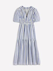 Boden Blue Irene Puff Sleeve Linen Dress - Image 6 of 6