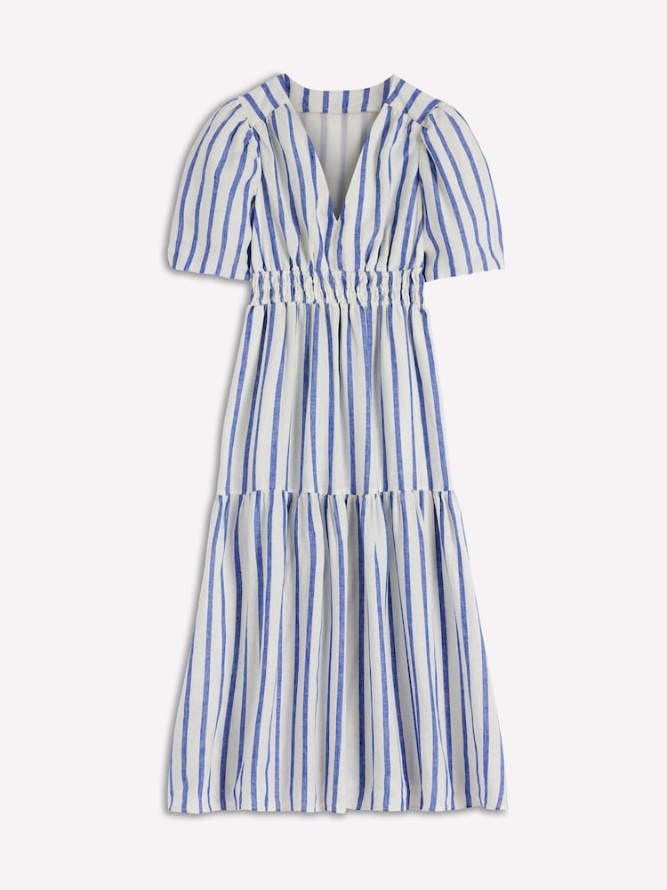 Boden Blue Irene Puff Sleeve Linen Dress - Image 6 of 6 Boden Blue Irene Puff Sleeve Linen Dress - Image 6 of 6