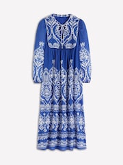 Boden Blue Boho Tie Neck Kaftan - Image 5 of 5