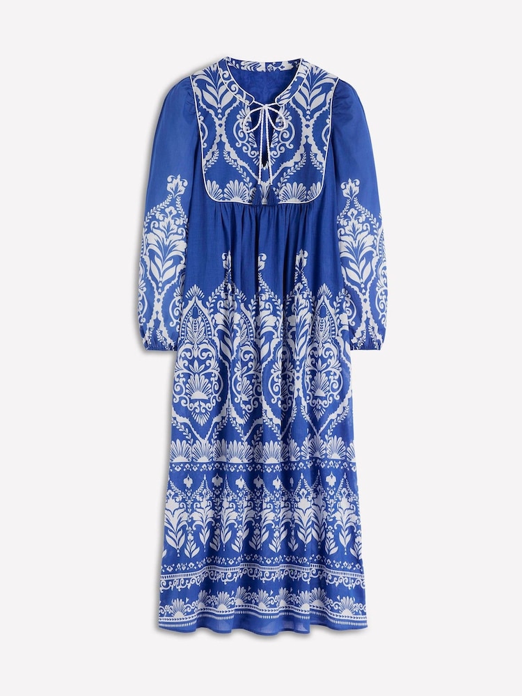 Boden Blue Boho Tie Neck Kaftan - Image 5 of 5