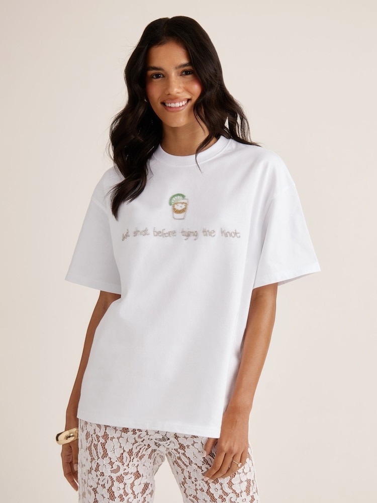 Six Stories White Last Shot Beaded Dress - Image 1 of 6