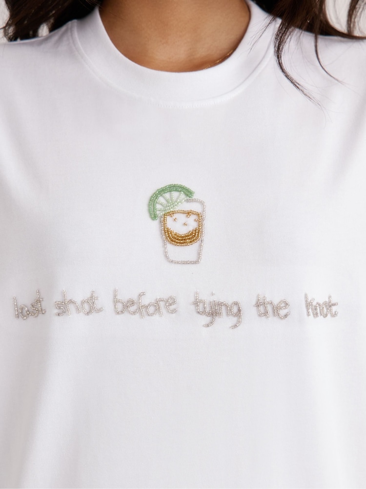 Six Stories White Last Shot Beaded Dress - Image 6 of 6