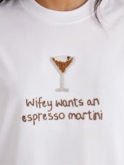 Six Stories White Espresso Slogan T-Shirt - Image 5 of 5