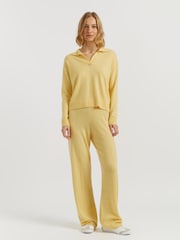 Chinti & Parker Yellow Soft Wool Cashmere Collared Sweat Top - Image 2 of 4