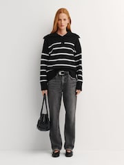 FRAME Black The Easy Sailor Knit Jumper - Image 2 of 6