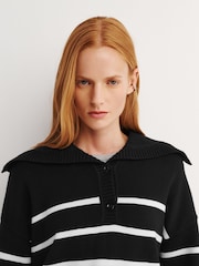 FRAME Black The Easy Sailor Knit Jumper - Image 4 of 6
