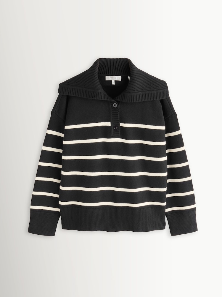 FRAME Black The Easy Sailor Knit Jumper - Image 6 of 6 FRAME Black The Easy Sailor Knit Jumper - Image 6 of 6