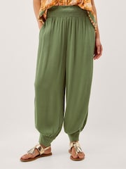 Monsoon Green Reese Shirred Harem Trousers - Image 2 of 5