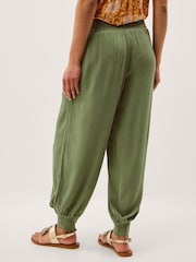 Monsoon Green Reese Shirred Harem Trousers - Image 3 of 5