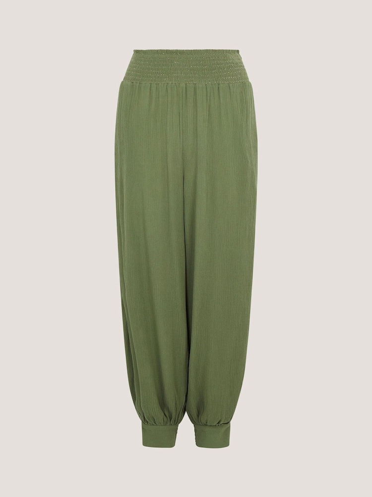 Monsoon Green Reese Shirred Harem Trousers - Image 5 of 5