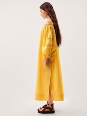 Monsoon Yellow Lola Off The Shoulder Cotton Midi Dress - Image 3 of 5
