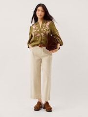 Monsoon Green Amelie Floral Embroidered Blouse - Image 2 of 5