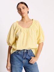 Albaray Yellow Seersucker Scoop Top - Image 1 of 4