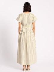 Albaray Natural Stripe V-Neck Dress - Image 2 of 4