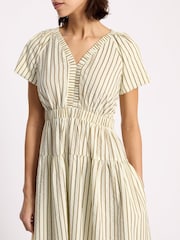 Albaray Natural Stripe V-Neck Dress - Image 3 of 4