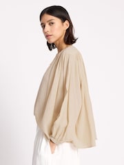 Albaray Cream Anna Unwin Crinkle Cotton Kaftan Top - Image 2 of 7