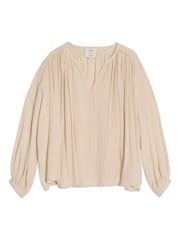 Albaray Cream Anna Unwin Crinkle Cotton Kaftan Top - Image 7 of 7