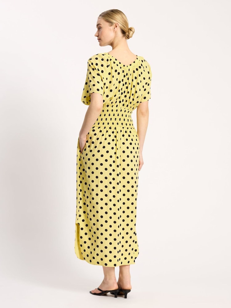 Albaray Yellow Iconic Spot Shirred Waist Dress - Image 2 of 6