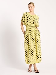 Albaray Yellow Iconic Spot Shirred Waist Dress - Image 5 of 6