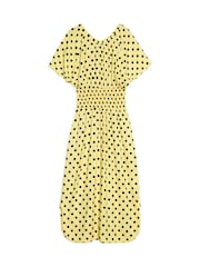 Albaray Yellow Iconic Spot Shirred Waist Dress - Image 6 of 6