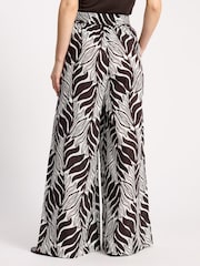 Albaray Brown Wide Leg Mono Palm Trousers - Image 2 of 6