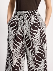 Albaray Brown Wide Leg Mono Palm Trousers - Image 3 of 6