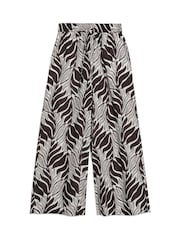 Albaray Brown Wide Leg Mono Palm Trousers - Image 6 of 6