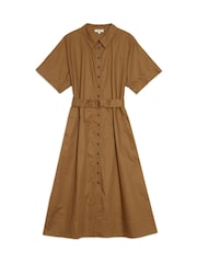 Albaray Brown Cotton Sateen Shirt Dress - Image 4 of 4