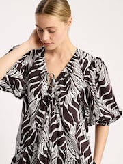 Albaray Brown Mono Palm Dress - Image 3 of 6