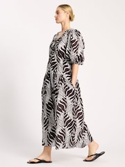 Albaray Brown Mono Palm Dress - Image 4 of 6