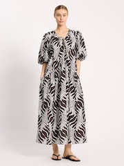 Albaray Brown Mono Palm Dress - Image 5 of 6