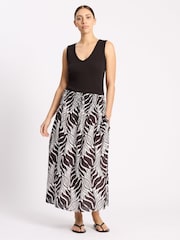 Albaray Brown Mono Palm Skirt - Image 1 of 4