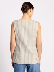 Albaray Linen Pinstripe Waistcoat - صورة 2 من 6